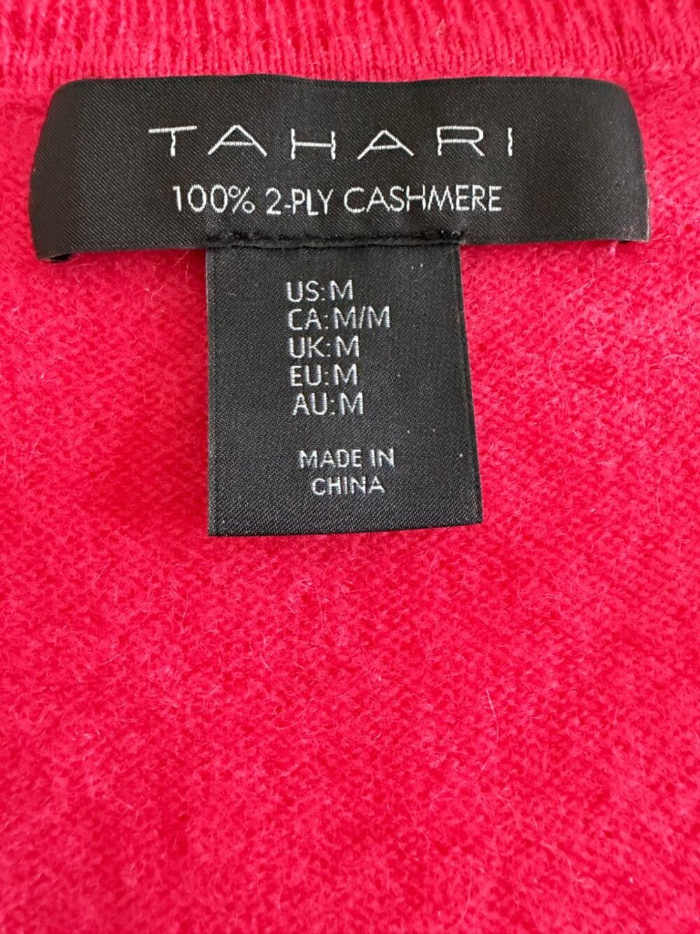 TAHARI 100% Cashmere Pink V Neck Sweater Medium - Picture 12 of 13